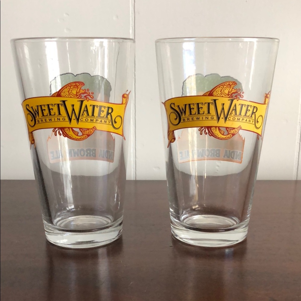 SweetWater Brewing Company Pint Glasses- Hop Hash Infused India Brown Ale